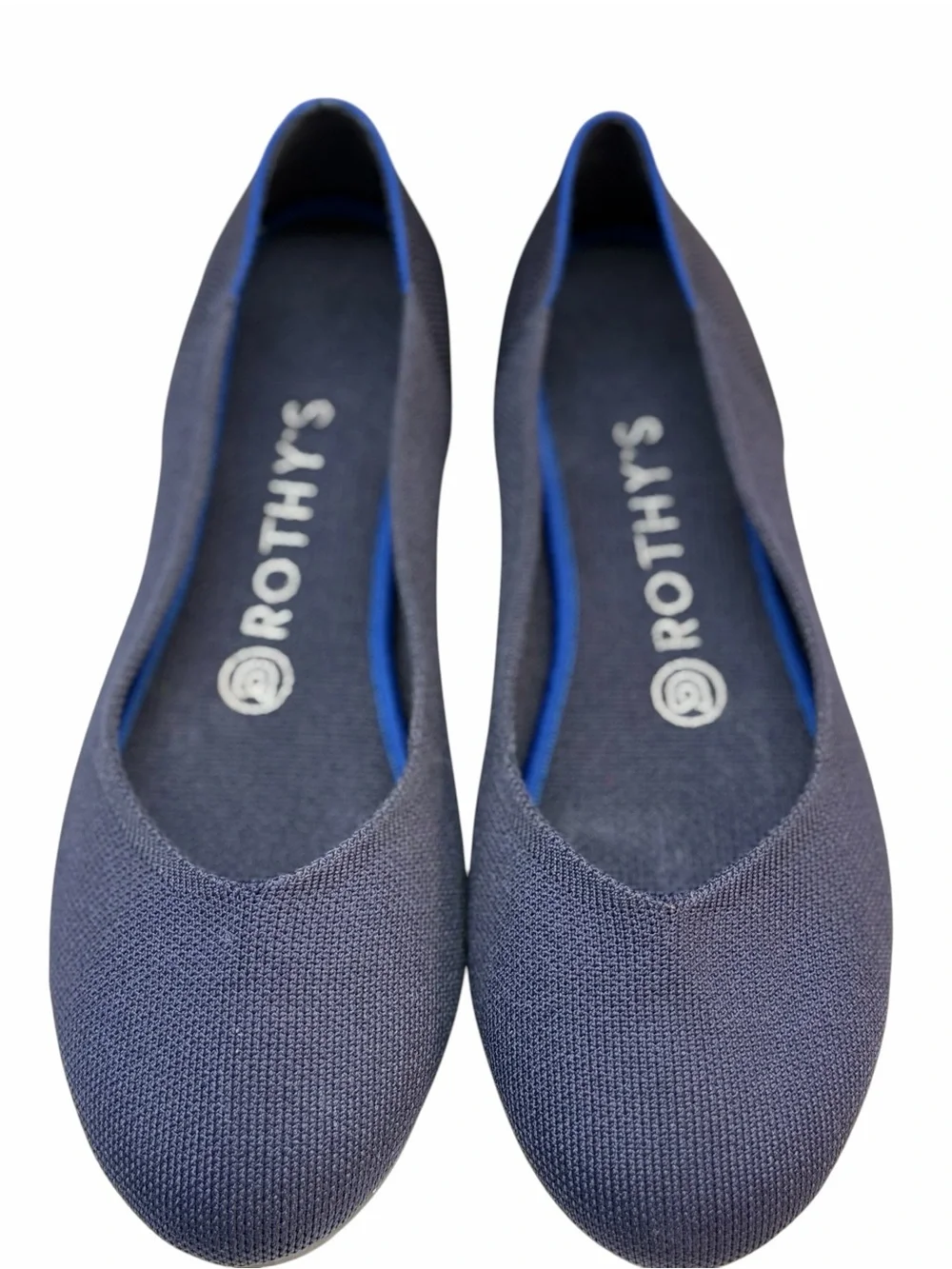 Rothy’s The Flat Navy Knit Ballet Flats Women’s 7.5 EUC Washable